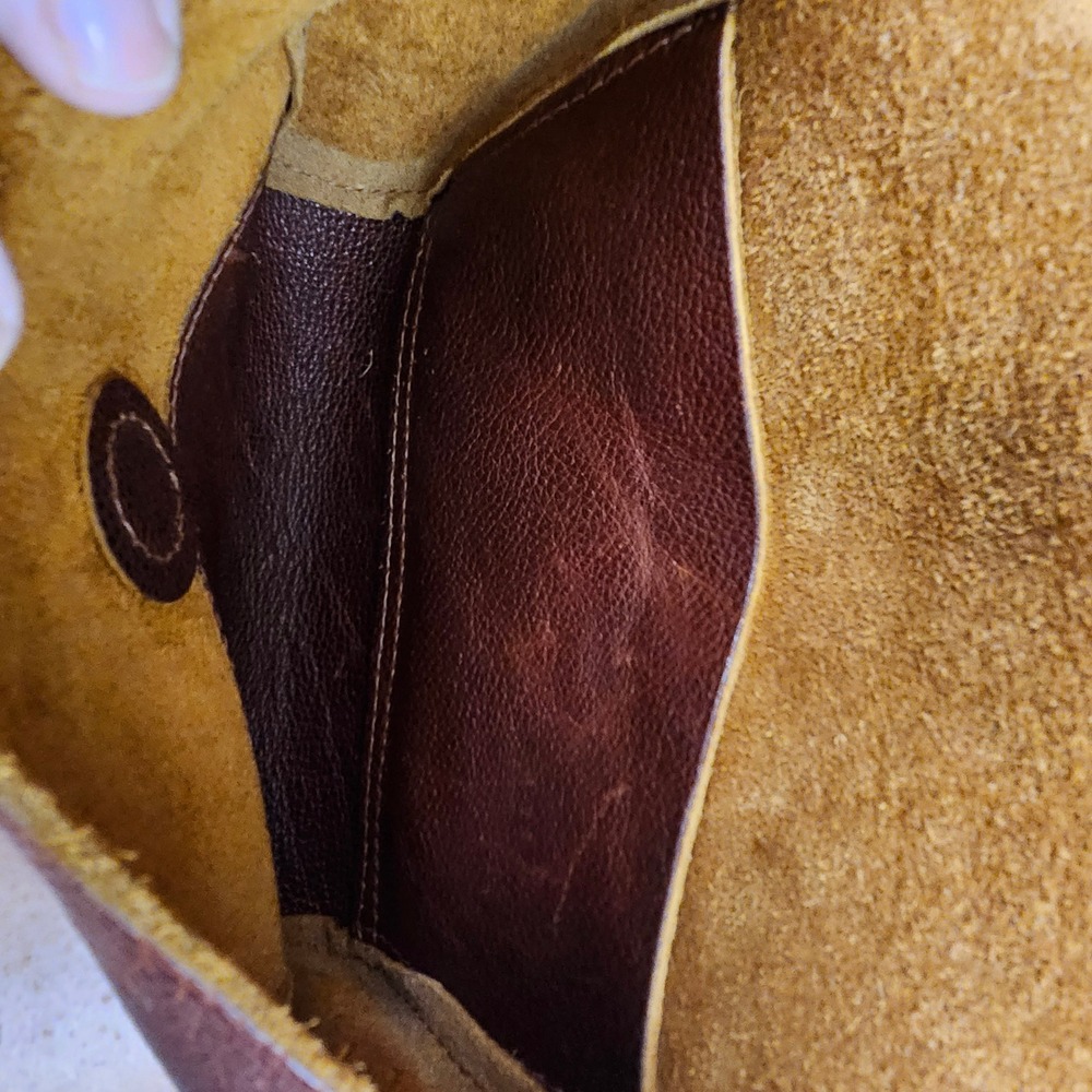 Portland Leather Goods Brown Pebbled Leather Crossbody Bag Artisan Made Small - Picture 8 of 13
